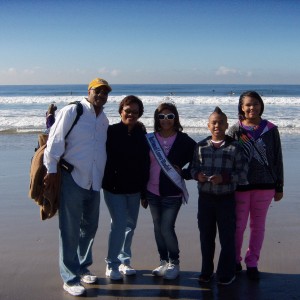 Preteen Maya Purcell's family on Vence Beach