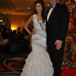 Miss IL Jr. Teen before Formal Wear with her escort/her dad