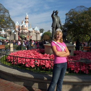 Miss Colorado standing in front of Walt Disney, Mickey, and the Castle!!
