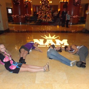 Girls of Team Ambition:  Ciearra Everill, SavannahGiammarco, Kyland Gadson and Harley Emery doing NAM10.