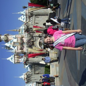 Abby in front of the castle