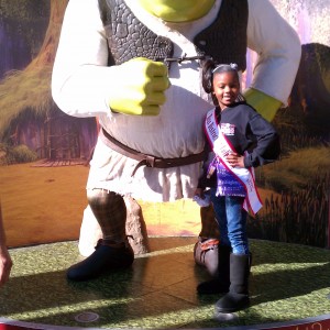 Jr. Pre-teen Sky Stringer and Shrek. He said he can't remember the last time he saw a queen from the District of Columbia... She told him I'm one in a million...lol