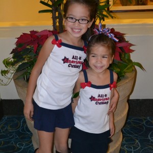 Jianna and Jiselle in the Red (white and blue)