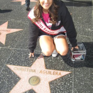 Kendra Leet, Miss Kansas Jr. Teen, in Hollywood on Christina Aguilara's Star! 