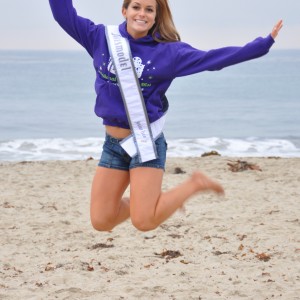 Camille Schrier jumps for joy on Laguna Beach!