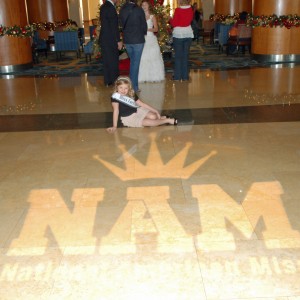 Princess Gwennyth Simmerman striking a pose in the Anaheim Marriott lobby!