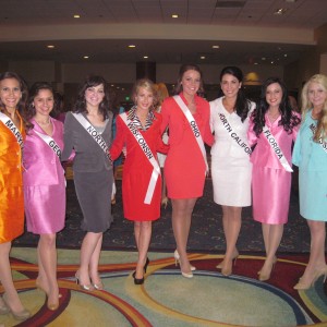 Miss NC, Sarah Helms, with all her new friends!