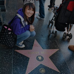 National Cover Miss Megan Viola-Vu in Hollywood at her favorite disney character's star: Tinker Bell! 