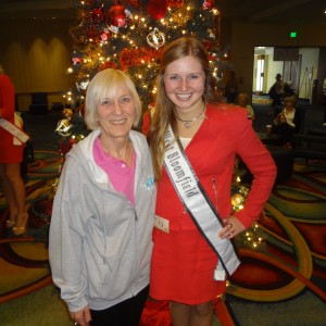 Natasha Dabrowski of Michigan with her Mother in front of the Christmas Tree