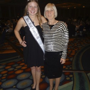 Natasha Dabrowski of Michigan with her mother at the Thanksgiving Banquet