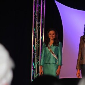Miss Virginia Jr. Teen - Sydni Alexander - on stage waiting her turn for personal intro