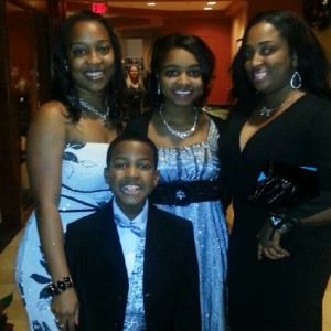 My Aunt, mom and brother at the Thanksgiving Banquet-Deja Kenion
