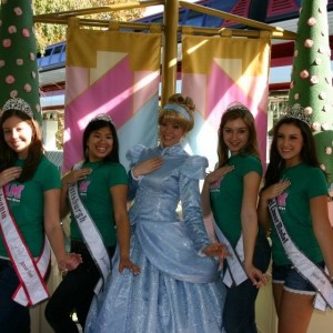 Abbey, Madonna, Lauren, and I posing like the princesses we are with Cinderella!