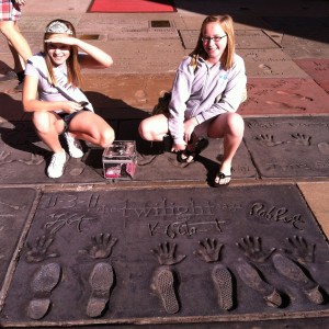 Preteen Katie Klein and sister Maddie on Walk of Fame