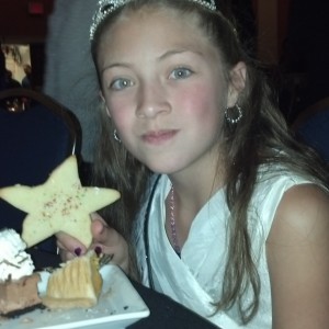 Jr. Pre Teen Sienna Larson from nevada having a great timr at the thanksgiving banquet
