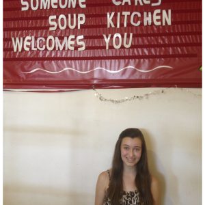 Danielle Deweese, NAM California Finalist, volunteers at a Soup Kitchen for her Community Servie