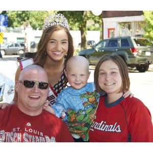 Emily Bray, Miss Missouri Jr. Teen, makes friends and volunteers with Friends of Kids With Cancer
