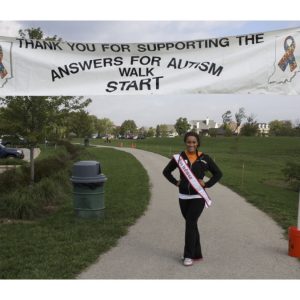 McKenzie Shevlot, NAM Miss Indiana 2012, represented National American Miss at the Answers for Autism Walk